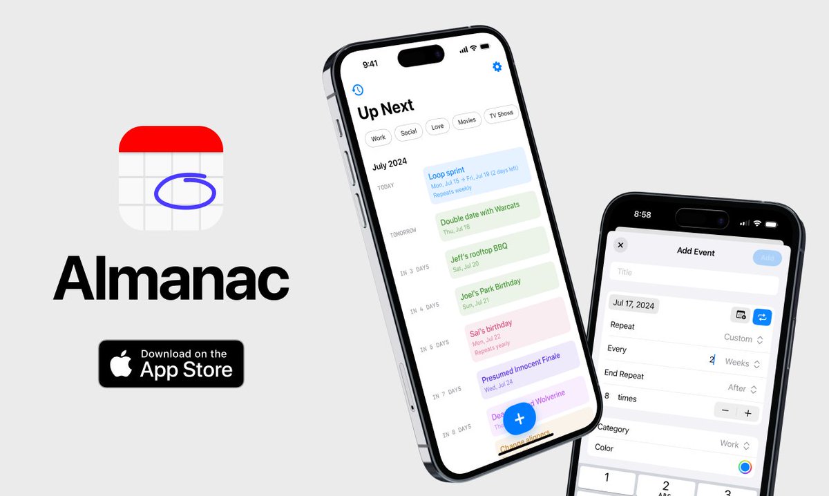 gabrielvaldivia's tweet photo. It is my immense pleasure to introduce you to Almanac, the first app I’ve ever designed and built completely by myself. [👇 link below] https://t.co/j0EVg3MY54