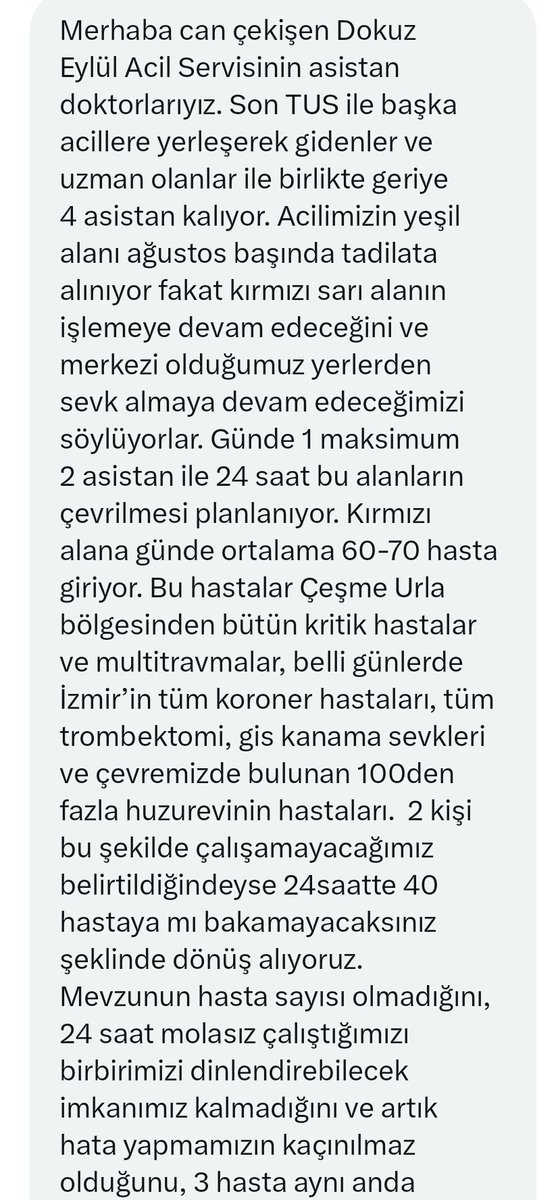 tibbiyelisozluk's tweet photo. Merhaba,9 eylül acil asistanları olarak problemlerimizi anlattığımız bir yazımız var ve sesimizin duyulmasını istiyoruz. Ortak yazımızdır ismimin yayınlanmadan yazımızın yayınlanmasını istiyoruz yardımcı olabilirseniz çok seviniriz.

metni ile böyle bir mesaj aldık,yayınlıyoruz.. https://t.co/ytbcKnpzdK
