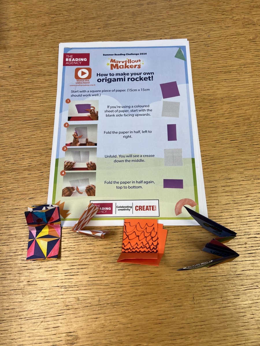 We had a fantastic time doing origami this morning. Some amazing making, including this very accomplished octopus. We have lots of other events on for Summer Reading Challenge so do pop in.
#SummerReadingChallenge #MarvellousMakers <a href="/readingagency/">The Reading Agency</a> @natelledrawsstuff <a href="/createcharity/">Create</a>