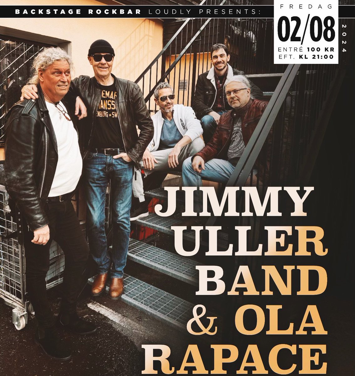 LIVE This Friday !! - ON STAGE - JIMMY ULLER BAND &amp; actor and musician OLA RAPACE - 2nd of August - Be there!! #trollhättan #backstagerockbar #jimmyuller #olarapace