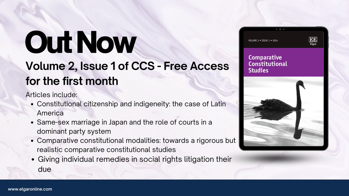 Elgar_Libraries's tweet image. 📚We are delighted to announce that Volume 2, Issue 1 is now available in print and online edited by @Adrienne_Stone1 and Lael K Weis. We're offering free access for the first month, click here to download and read elgaronline.com/view/journals/…