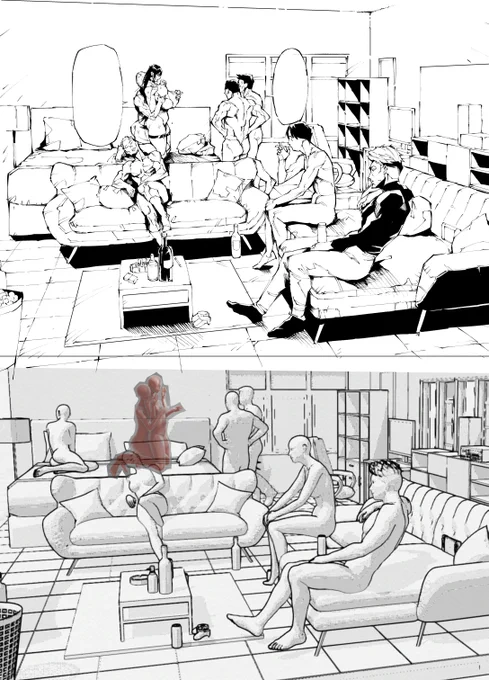 mangakaとデザインドール使って試しにヤリ部屋描いた
あまり疲れずに背景ありの絵描けて良いわ 