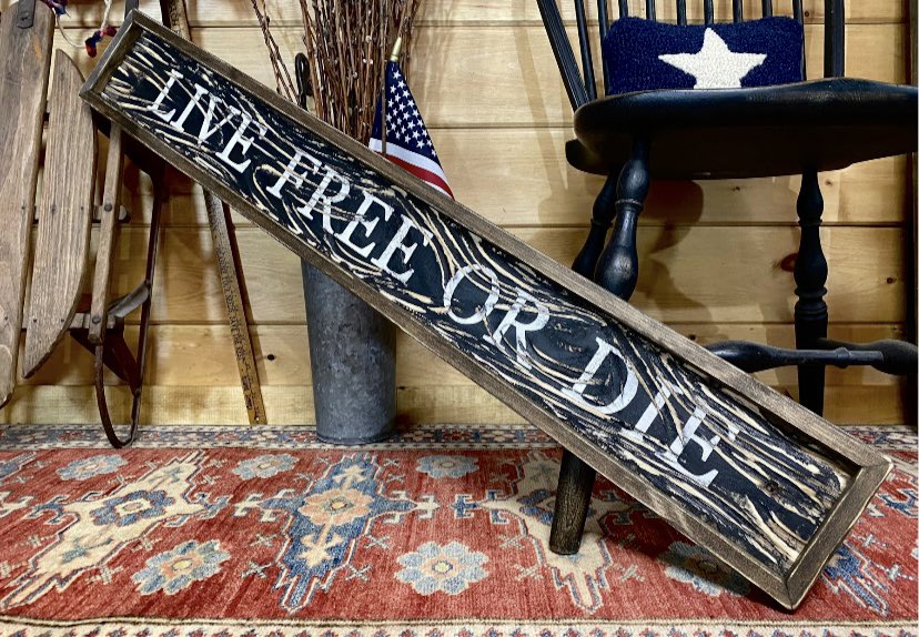 Not just for New Hampshire!  This Live Free or Die sign has been a top seller! Support made in the USA &amp; shop small! #madeinamerica #patriotic #nH #etsy #woodworking