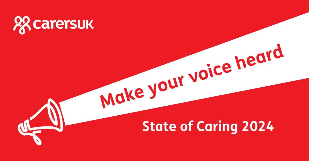 Have you taken part in our State of Caring survey?

Please take some time to fill in the most extensive survey into carers’ experiences in the UK, it is vital to have your voice heard.

surveymonkey.com/r/SW8D6XS