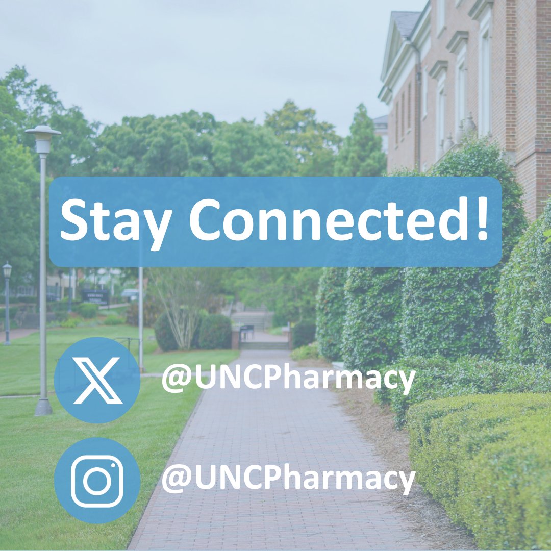 A quick reminder for my followers… I will be closing this account on August 1. You can still stay connected with #UNCPharmacy by following the School <a href="/UNCPharmacy/">UNC Pharmacy</a> on X and Instagram.
