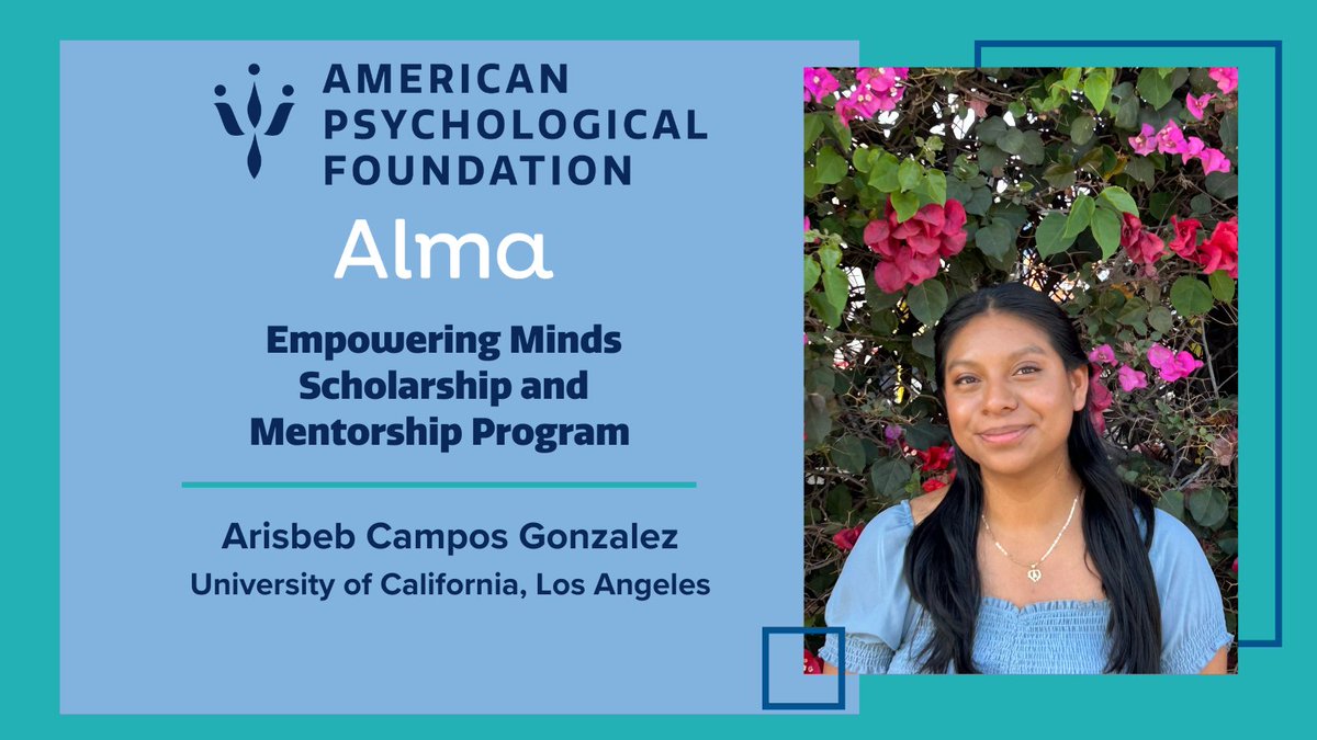 Congratulations to Arisbeb Campos Gonzalez of <a href="/UCLA/">UCLA</a>, one of our incredible APF x <a href="/withalma_/">Alma</a> Empowering Minds and Mentorship Program recipients! 🎉
We are so thrilled to partner with Alma to support the next generation of mental health providers. 🌟