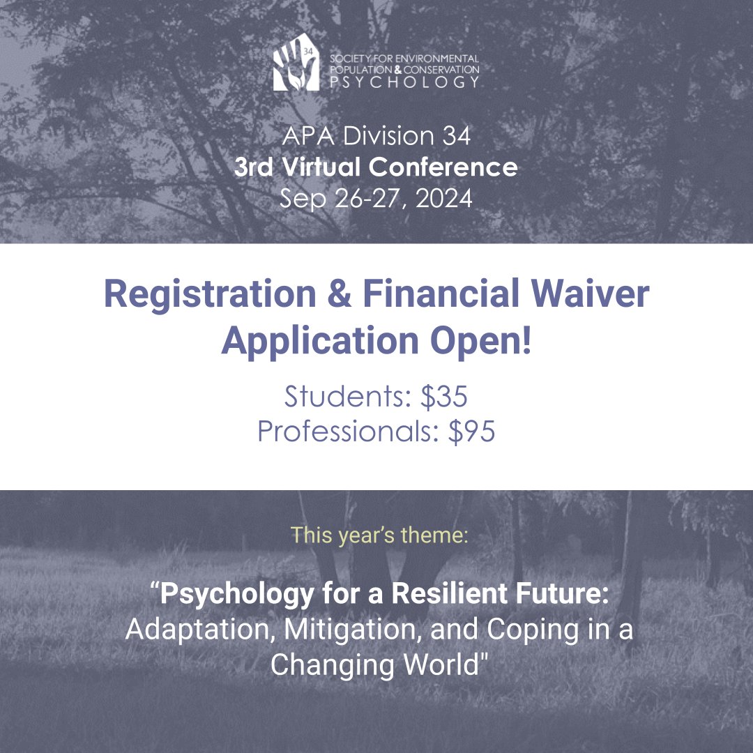 Conference registration is open until 9/19! Register at bit.ly/3Y1PIUy. $35 for students
and $95 for professionals.

The Financial Waiver Application is due by 9/18. The application can be found at
bit.ly/45YchMb.