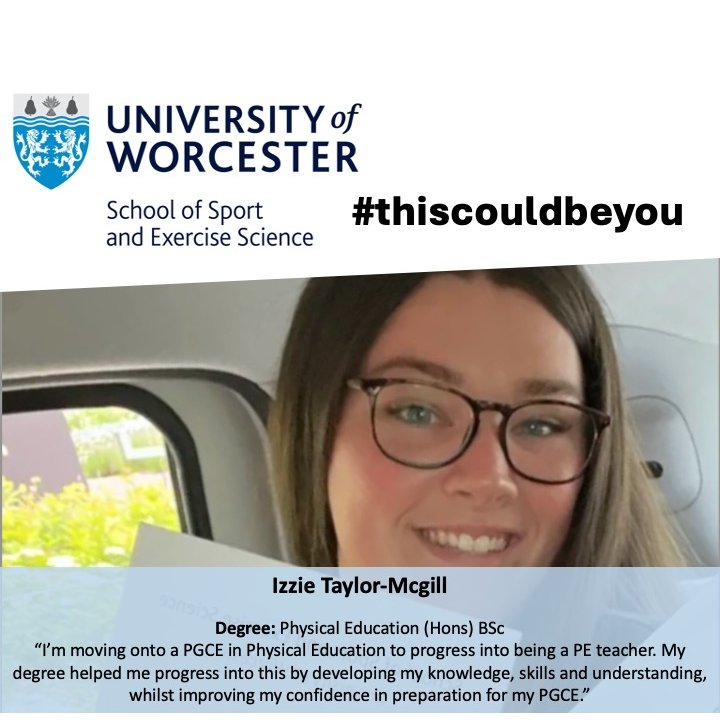 Izzie's experiences on the Physical Education course improved her knowledge, skills and understanding, providing her with the confidence to apply for a PGCE in Physical Education #itcouldbeyou