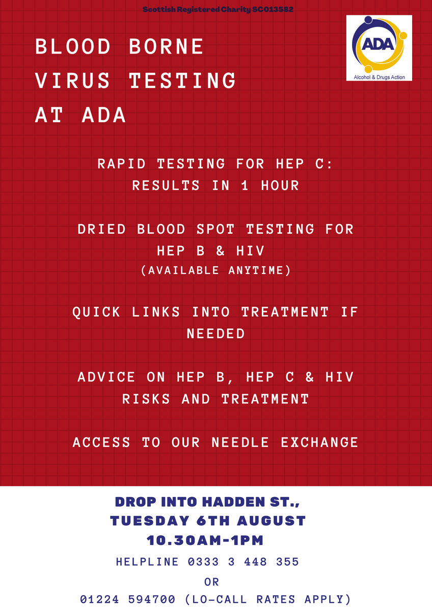 AlcDrugsAction's tweet photo. The next clinic is on the 6th of August. #hepc #hepb #hiv #nx #needleexchange #dbst #harmreduction https://t.co/XmTKl7FLI0