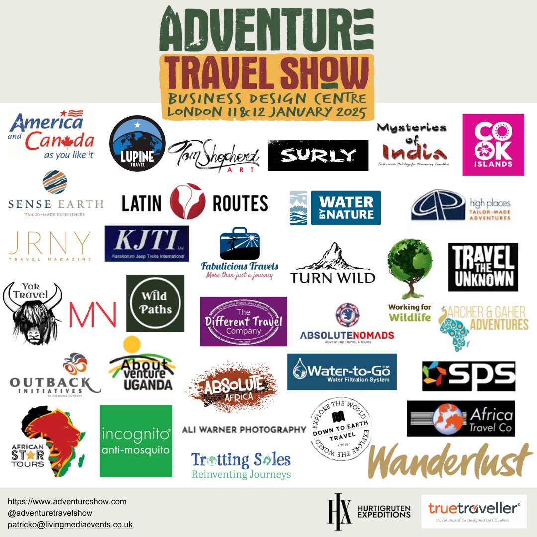 🚨 Exhibition space is filling up fast for the Adventure Travel Show in Jan 2025! 🌍
 
If you’re interested in exhibiting at the Adventure Travel Show, please visit: adventureshow.com/stand-enquiry

#AdventureTravelShow #ATS25
