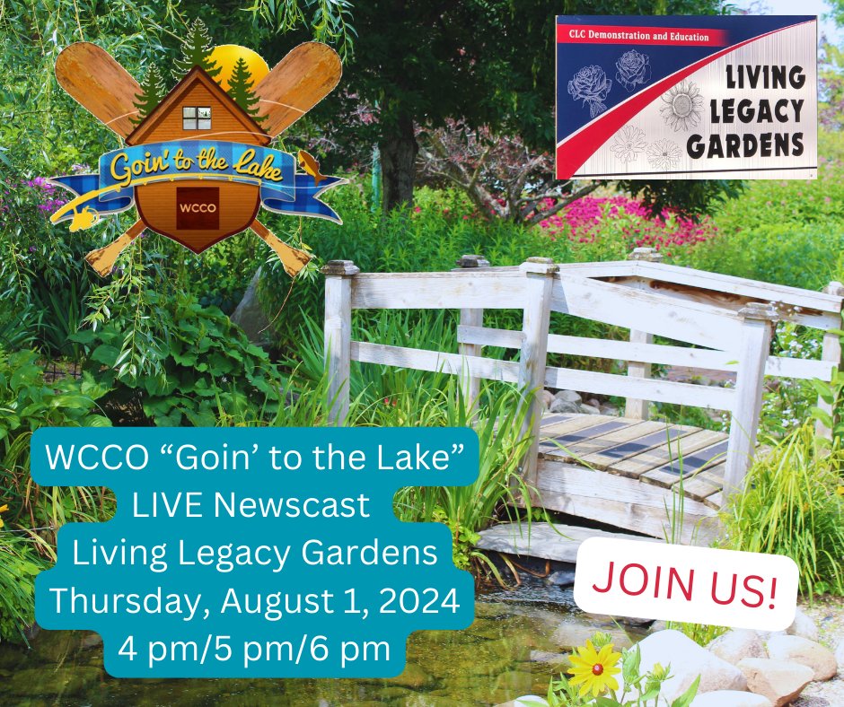 AgCentric (@agcentric) on Twitter photo Join us at the Living Legacy Gardens this Thursday!
<a href="/WCCO/">WCCO | CBS News Minnesota</a>'s "Goin to the Lake" will be broadcasting LIVE at 4 pm, 5 pm, and 6 pm, featuring a story about the <a href="/clcmnedu/">Central Lakes College</a> Ag & Energy Center. Don't miss out!
#GoinToTheLake #WCCO #CentralLakesCollege #CLCAgAndEnergyCenter Join us at the Living Legacy Gardens this Thursday!
<a href="/WCCO/">WCCO | CBS News Minnesota</a>'s "Goin to the Lake" will be broadcasting LIVE at 4 pm, 5 pm, and 6 pm, featuring a story about the <a href="/clcmnedu/">Central Lakes College</a> Ag & Energy Center. Don't miss out!
#GoinToTheLake #WCCO #CentralLakesCollege #CLCAgAndEnergyCenter