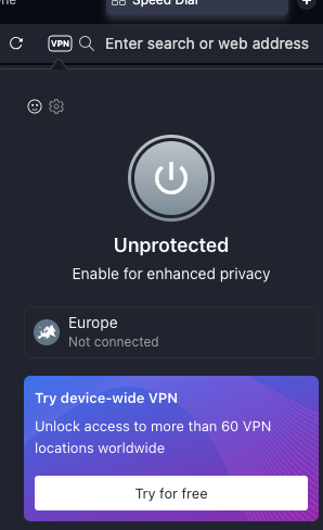 pamadd's tweet photo. @OrlvndoA El navegador OPERA tiene vpn gratuito y facil de activar https://t.co/xis5UYwNFG