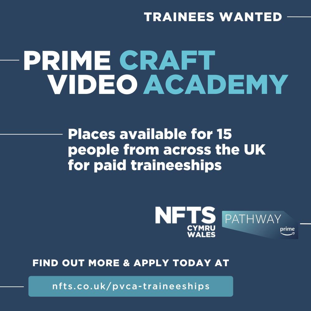 Incredible opportunity right here👇<a href="/NFTSFilmTV/">National Film and Television School</a> and Amazon Prime Video have partnered to offer a paid 12 month traineeship on a salary of £33,800 starting Jan 2025. We are looking for people FROM WALES 🏴󠁧󠁢󠁷󠁬󠁳󠁿

Apply:  nfts.co.uk/prime-video-cr…

Online open day: 
eventbrite.co.uk/e/prime-video-…