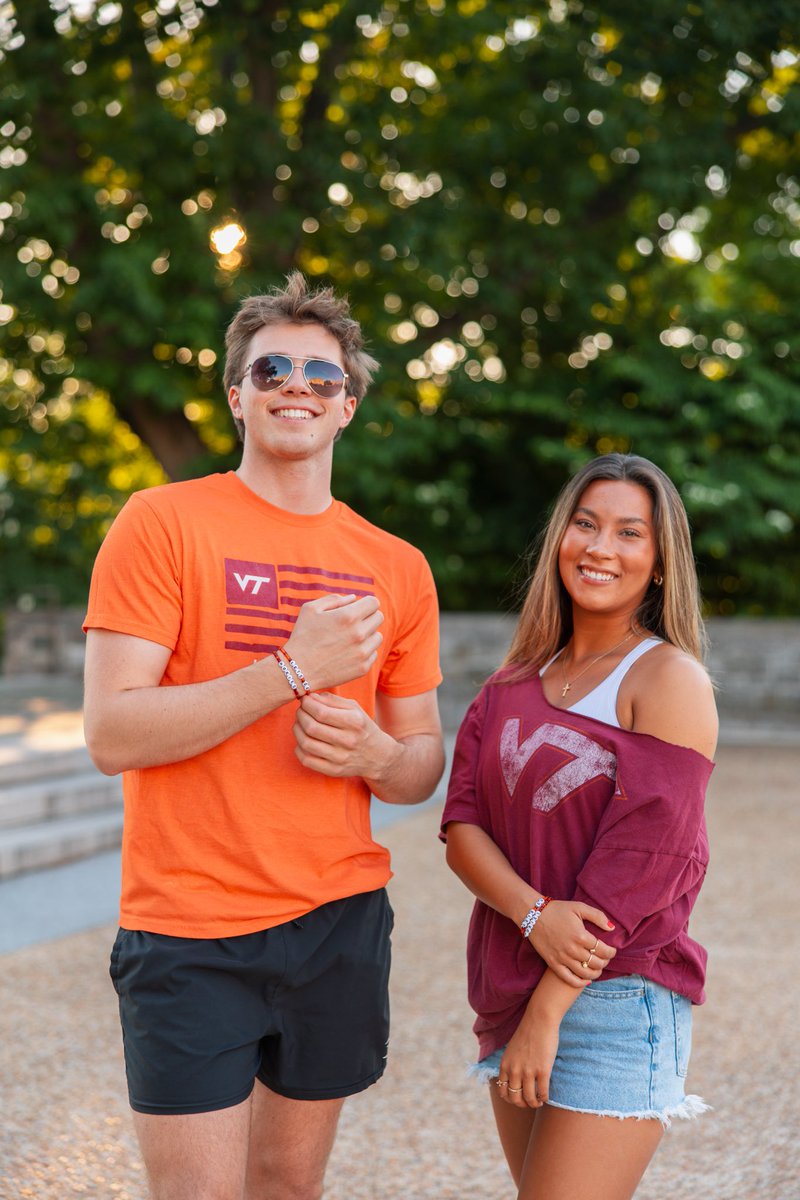 virginia_tech's tweet photo. Happy #InternationalFriendshipDay! 🧡 Tag your Hokie bestie below. ⬇️

P.S. Get a pair of these #VirginiaTech friendship bracelets to wear and share when you make a gift of $8 or more to what you love at Virginia Tech. 

Last chance to claim yours! ➡️ https://t.co/seCvVoeyXH https://t.co/uvHccvW8Zs