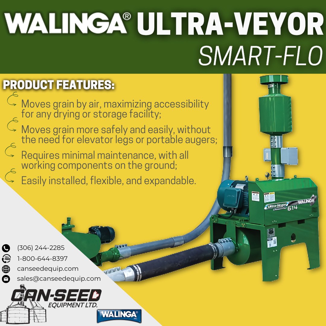 The ultimate system for your grain transferring needs.
With safety as a priority, The Walinga Ultra-Veyor moves bulk product virtually dust- and damage-free -- without the use of heavy augers or booms. The Ulta-Veyor systems from Walinga can handle the requirements of most