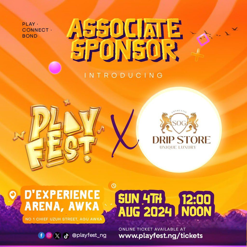 Playfest_ng's tweet image. We are glad to introduce our associate sponsors for #PlayFest 

#PlayFestXOptima
#PlayFestXDripStore