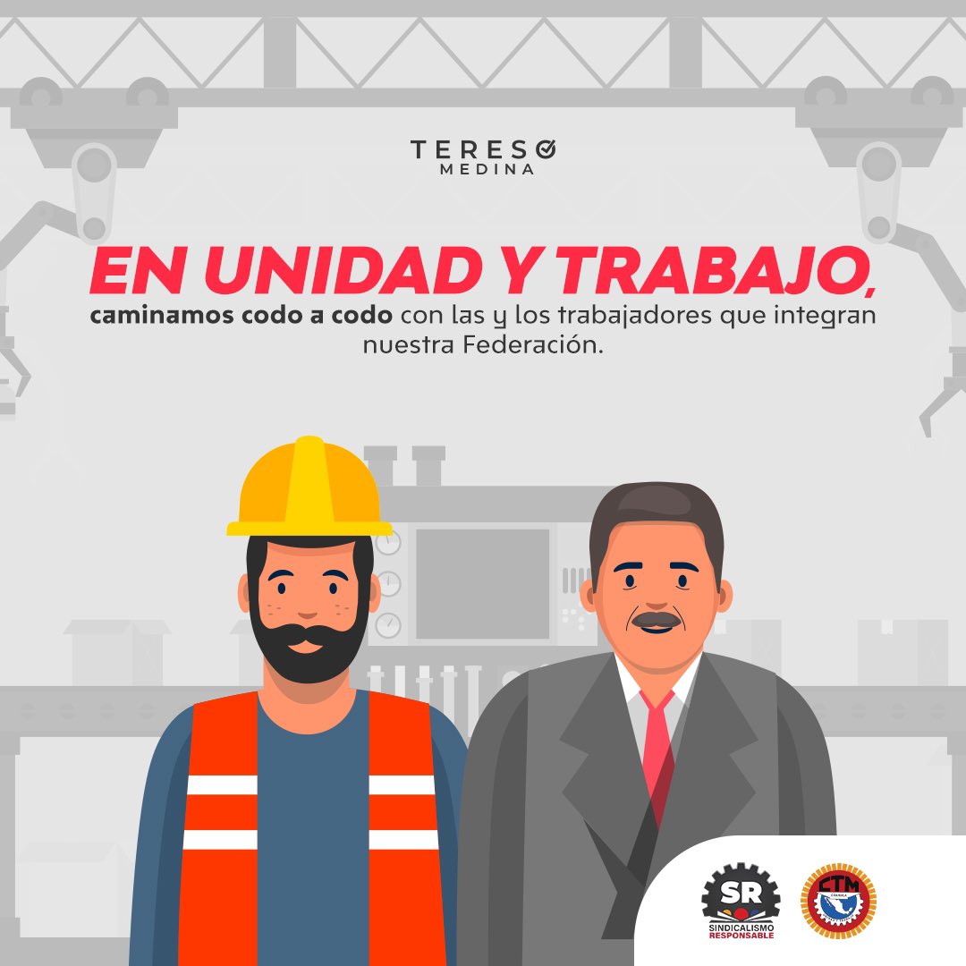 tereso_medina's tweet photo. Practicando un #SindicalismoResponsable, trabajamos día a día de manera cercana y atenta para seguir construyendo un mundo laboral más sano, más justo y más equitativo. https://t.co/uAFkWiSzyj