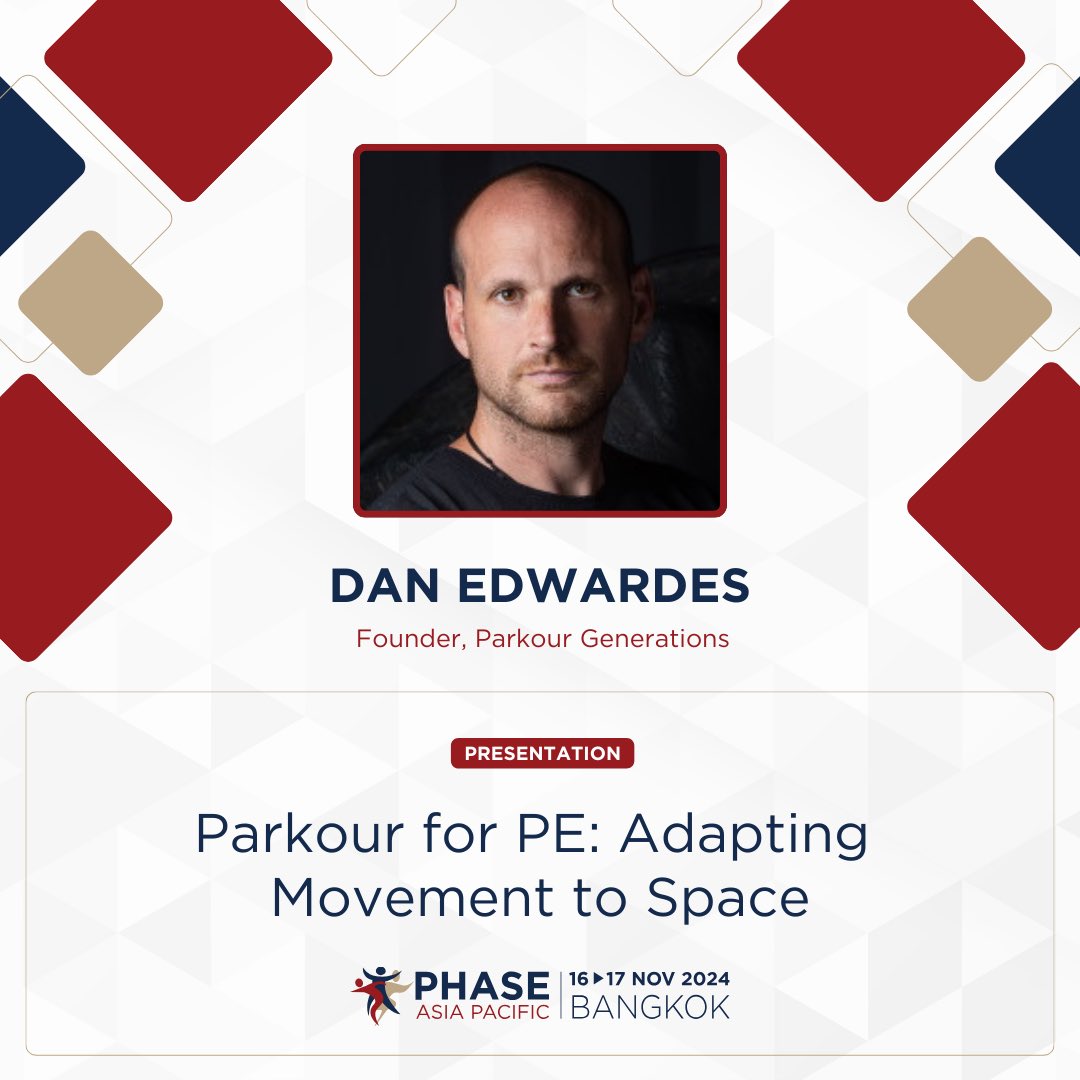 DanEdwardes's tweet photo. PHASE Asia Pacific 2024

Join me for ‘Exploring Physical Literacy through Parkour’ 

🗓️ Pre-conference | 15 November 2024
🗓️ Main Conference | 16-17 November 2024

https://t.co/3SUMSxBI7e

#PHASEAP #Bangkok #NISTSchool https://t.co/sTnfwZUHGz