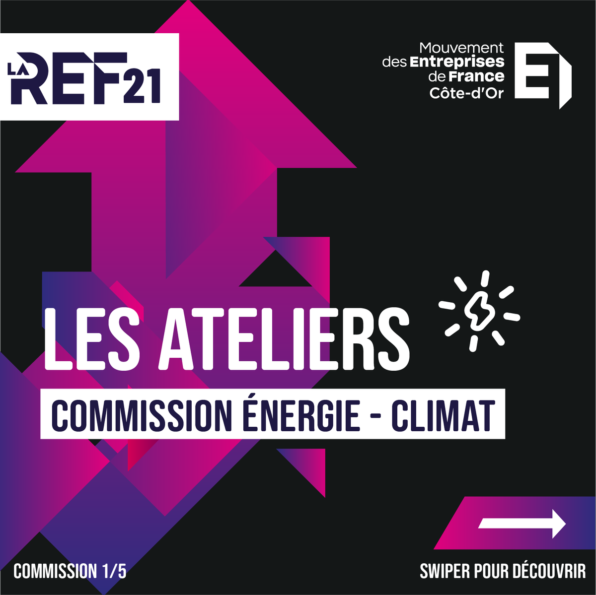 medef21's tweet photo. ☀ Nous vous présentons aujourd’hui les deux ateliers proposés par la Commission Énergie - Climat

‼️ Chaque atelier sera programmé deux fois dans la journée : une fois le matin, une fois l’après-midi

😉Restez branchés pour les prochaines présentations des ateliers de la REF21 ! https://t.co/W6JEDCksZw