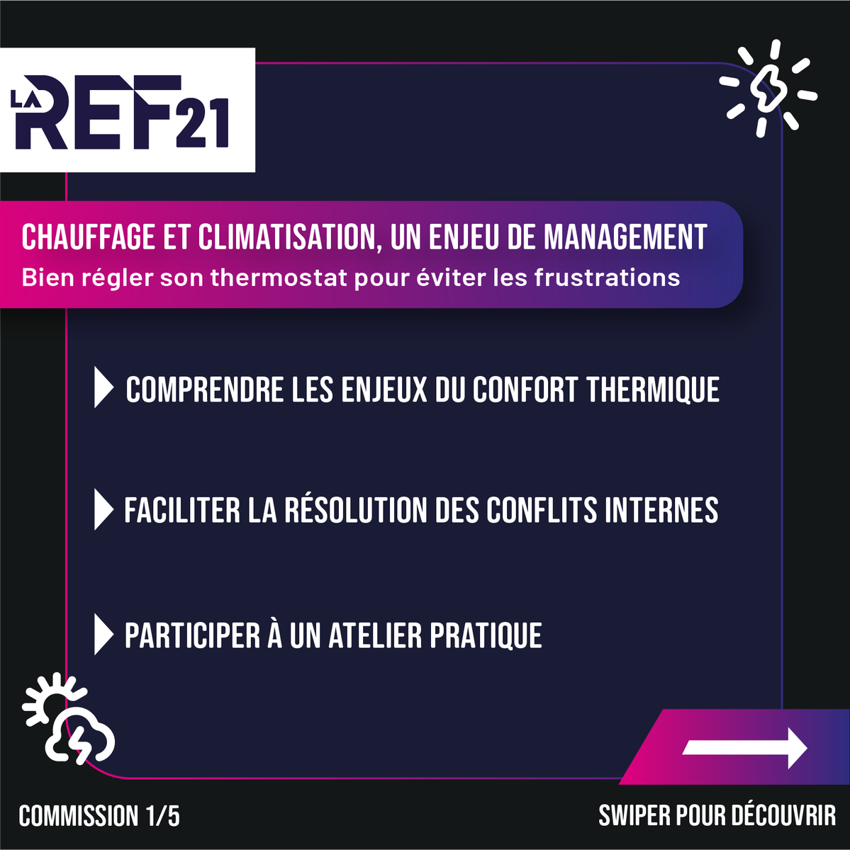 medef21's tweet photo. ☀ Nous vous présentons aujourd’hui les deux ateliers proposés par la Commission Énergie - Climat

‼️ Chaque atelier sera programmé deux fois dans la journée : une fois le matin, une fois l’après-midi

😉Restez branchés pour les prochaines présentations des ateliers de la REF21 ! https://t.co/W6JEDCksZw