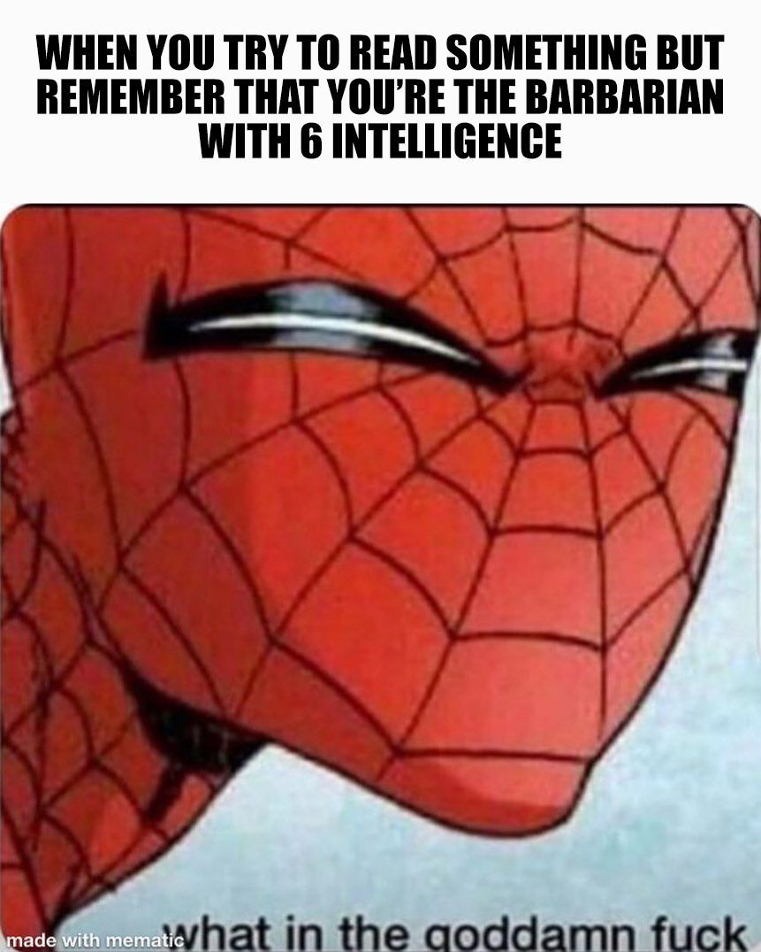savingthrowshop's tweet photo. Sign: "Danger, unstable bridge"
Barbarian: "Dang, table big?"

#Dnd #DungeonsAndDragons #dnd5e #dungeonsmaster #ttrpg #tabletopgaming #tabletop #rpg #d20 #dnd5e #nat20 #criticalrole #DndMemes #Dungeonsanddragonsmemes #memes #meme #funnymeme #dailymemes #rpgmemes #dndjokes https://t.co/OpwPxZ1iTB