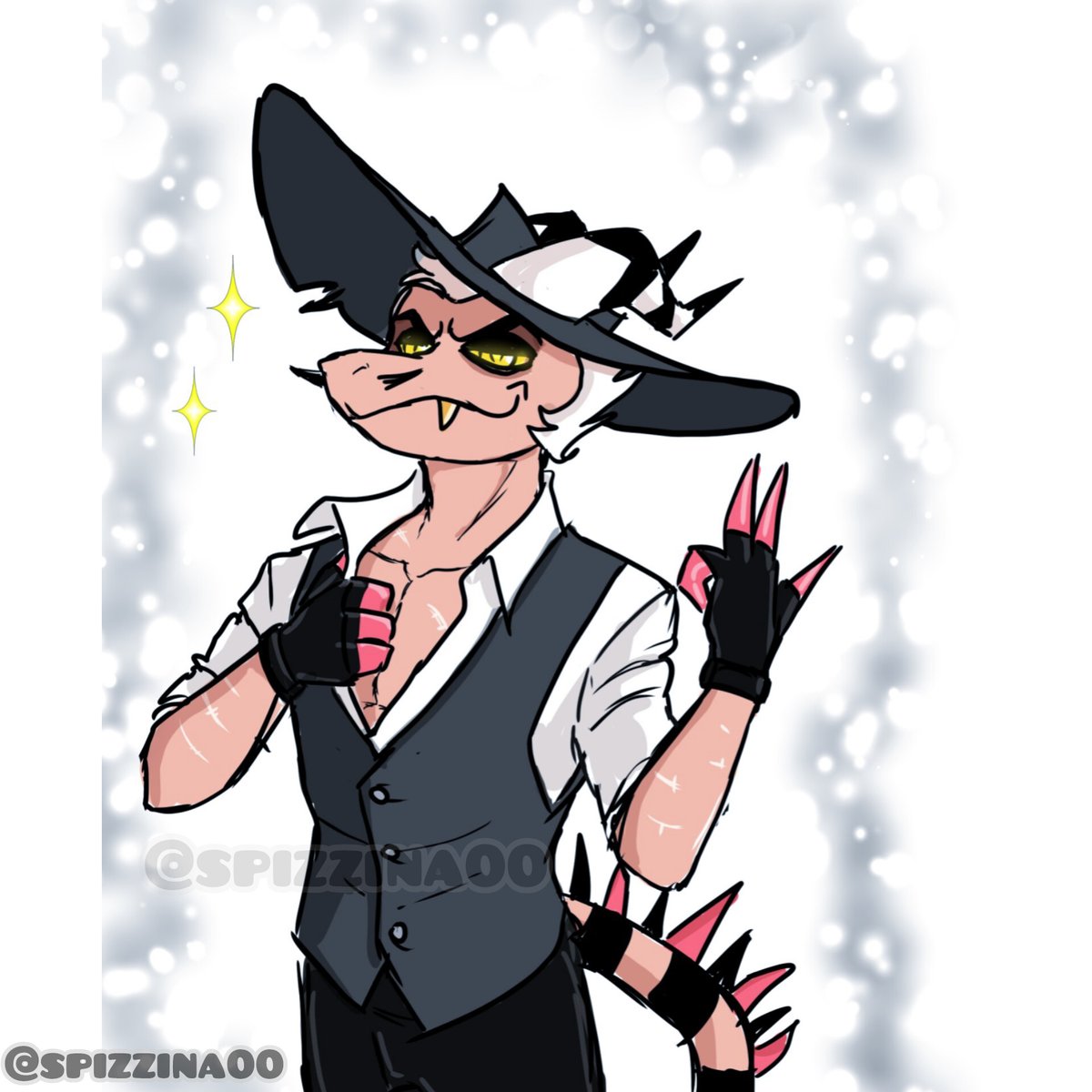 spizzina00's tweet photo. Striker dressed to the party. He is ready to seduce.😏😏💚🐍
Here the idea is to represent him with different clothes.👀

To support: https://t.co/zxdJCocP9o
#strikerhelluvaboss 
#HelluvaBossFanart 
#HelluvaBossStriker https://t.co/pOPZIIk1TZ