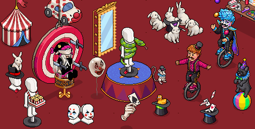 CoraggioHabbo's tweet photo. 🎪 Agosto será o mês do "Cirque du Pixels!" no @Habbo Hotel. 
Prepare-se para inúmeros visuais temáticos. #Habbo https://t.co/28BAzTybWr