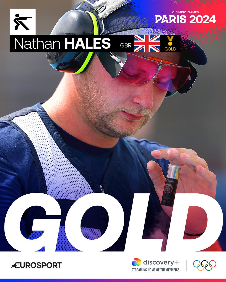 GOLD FOR NATHAN HALES! 🥇🇬🇧

The world record holder wins Team GB’s third gold of the games in the Trap Men’s Final with an Olympic Record 🙌

#Paris2024 #Olympics #Shooting