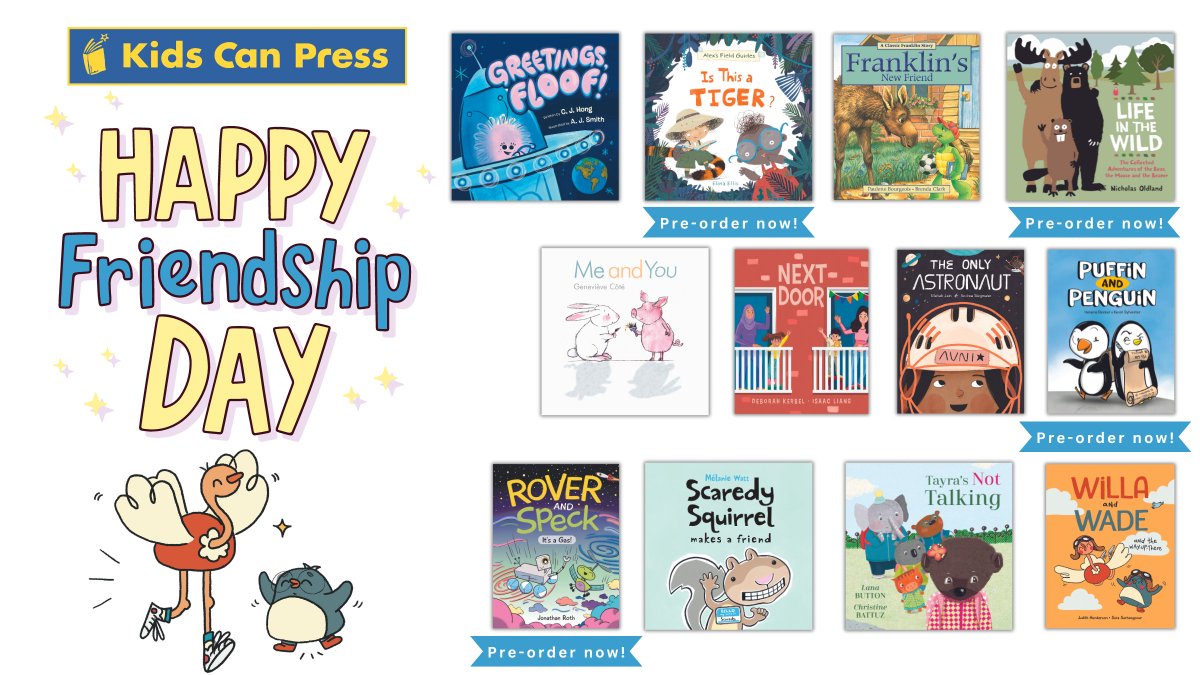 Today is International Friendship Day! What book would you love to read with your best friend? We’re reading:

🛸 GREETINGS, FLOOF!, written by C. J. Hong and illustrated by A. J. Smith

🐅 IS THIS A TIGER?, written and illustrated by Elina Ellis. Pre-order now!