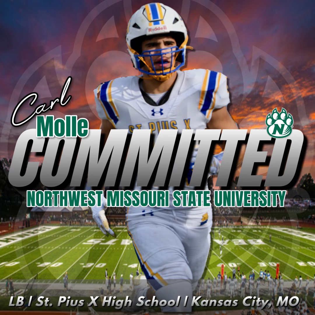 Carl Molle Jr (@carlmollejr) on Twitter photo Blessed to announce my commitment to <a href="/NWBearcat_FB/">Northwest Football</a>!!!🟢⚪️<a href="/Coach_Simone73/">Anthony Simone</a> <a href="/Coach_Haferbier/">Jared Haferbier</a> <a href="/CoachBostNW/">Chad Bostwick</a> <a href="/CoachWrightD/">Rich Wright</a> @CoachNovak_NW <a href="/6starfootballMO/">Six Star Football | MISSOURI</a> <a href="/PrepRedzoneMO/">Prep Redzone Missouri</a> Blessed to announce my commitment to <a href="/NWBearcat_FB/">Northwest Football</a>!!!🟢⚪️<a href="/Coach_Simone73/">Anthony Simone</a> <a href="/Coach_Haferbier/">Jared Haferbier</a> <a href="/CoachBostNW/">Chad Bostwick</a> <a href="/CoachWrightD/">Rich Wright</a> @CoachNovak_NW <a href="/6starfootballMO/">Six Star Football | MISSOURI</a> <a href="/PrepRedzoneMO/">Prep Redzone Missouri</a>