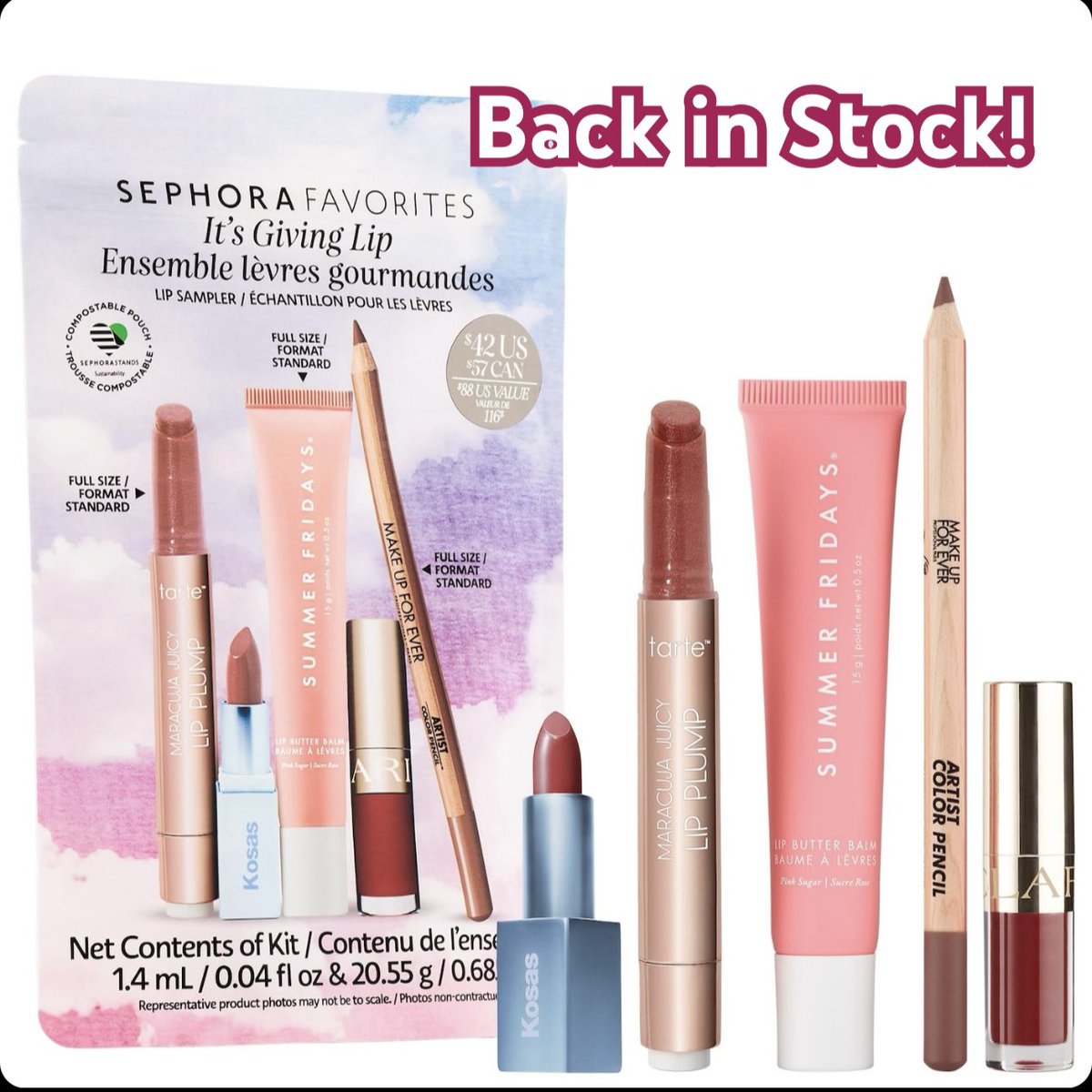 TBFINDS's tweet photo. 💖it’s back! 😱 ➡️ https://t.co/40fcTx2FDm
FULL size summer Fridays, Tarte &amp; makeup forever!
#makeup #lipstick #sephora #Olympic2024 #Olympics #beauty https://t.co/wz1pRG7GPI