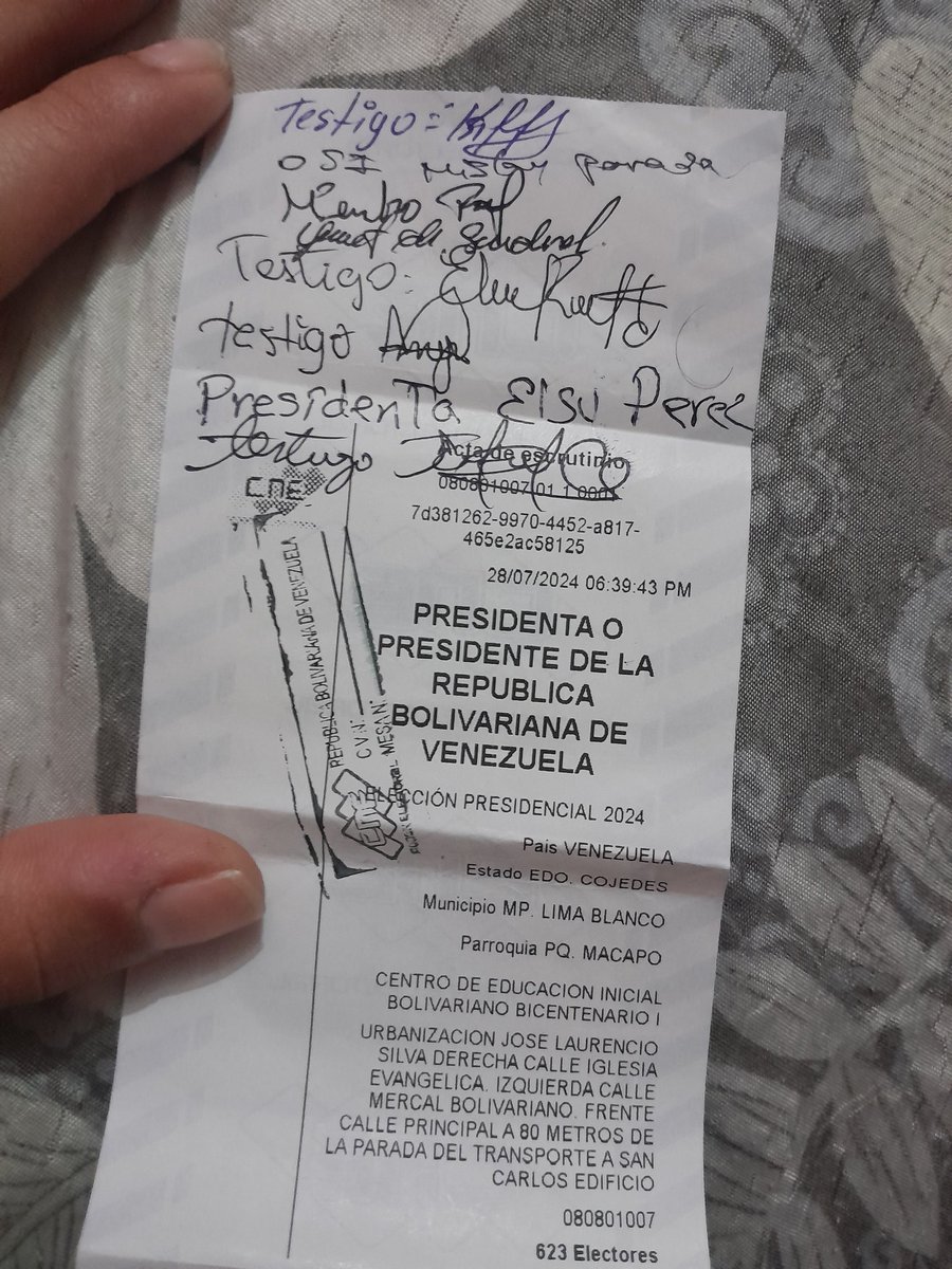 Acabo de ingresar para la verificación,  CERTIFICO como testigo de mesa con acta en mano que la información de la página corresponde con la información del acta física que tengo en mi poder. 

Incluso se puede observar la firma de la testigo del PSUV que estaba allí en la mesa.