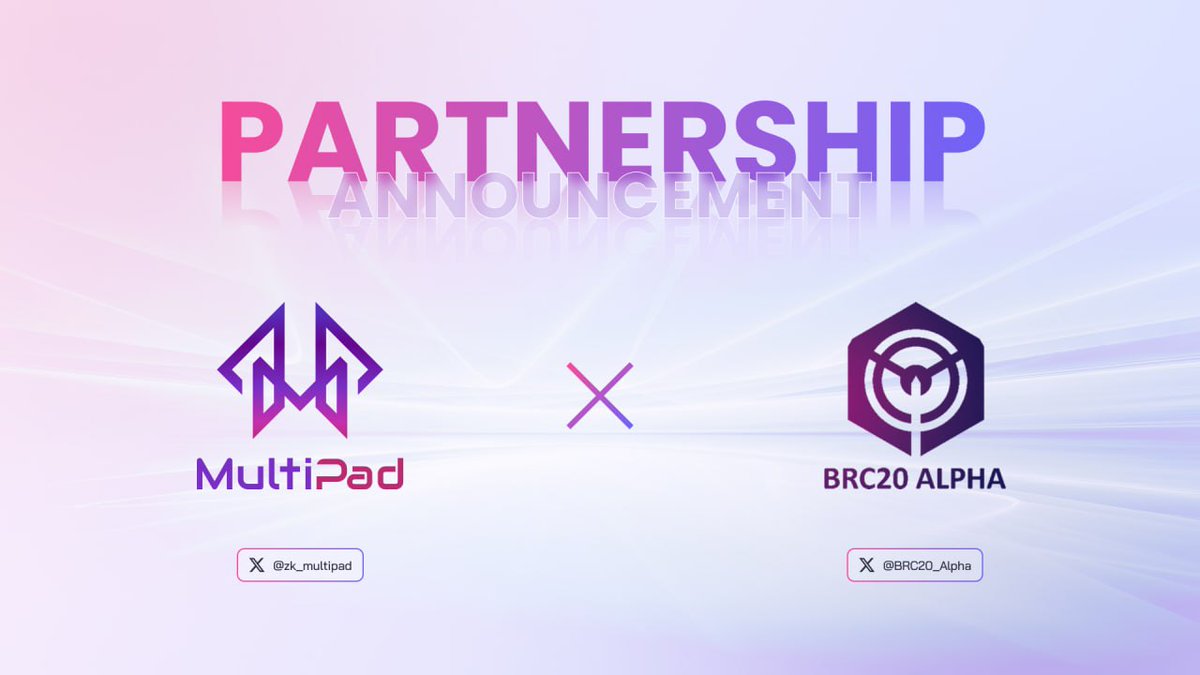 zk_multipad's tweet photo. Partnership Announcement ↔️

@zk_multipad X @BRC20_Alpha
 
BRC_alpha is the official site for information related to brc-20 and more. We hope that this event will bring positive signals to both sides.

https://t.co/EF0NkLpC1e

Congratulations!! 🤍 https://t.co/9gpvKlePjO