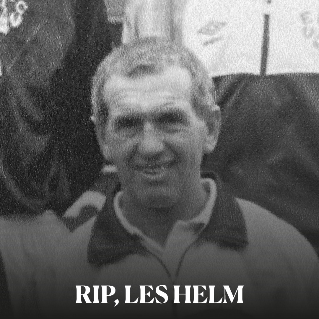 Everton's tweet photo. Everyone at Everton Football Club is deeply saddened at the passing of our former first-team physio Les Helm.