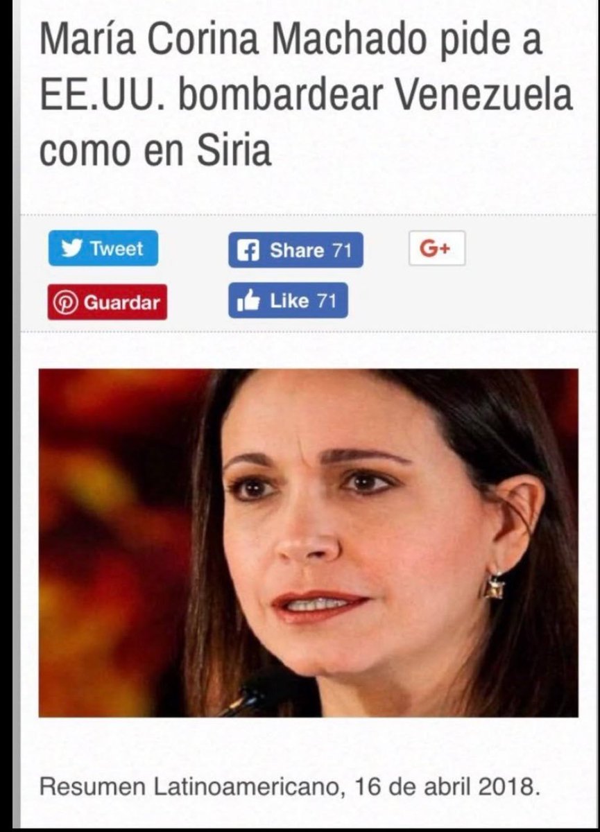 Esa Sra. María Corina Machado, como aquí el #Matarife Álvaro Uribe Vélez, es una mujer enferma, que tampoco quiere a su pueblo. Hizo cuanto pudo en los EEUU para que Donald Trump ordenara la invasión a Venezuela y el bombardeo a su pueblo. Con razón Edmundo permanece callado, de