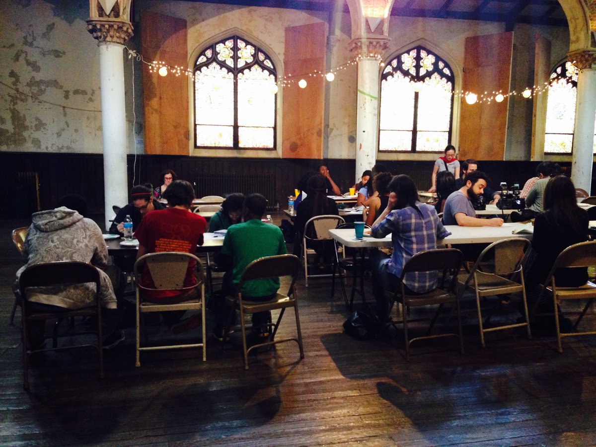 DoraMalech's tweet photo. 📷 1: The Spring 2015 Black Words Matter Write-In at Space 2640
📷 2: Summer 2015 Baltimore Young Writers Studio 🔥
📷 3: Inaugural 2015 @JHSocialConcern Faculty/Community Fellows cohort w/@patricey Jaida Griffin @LesterSpence @ggriermcgin et al. https://t.co/xyhbVl6vwD