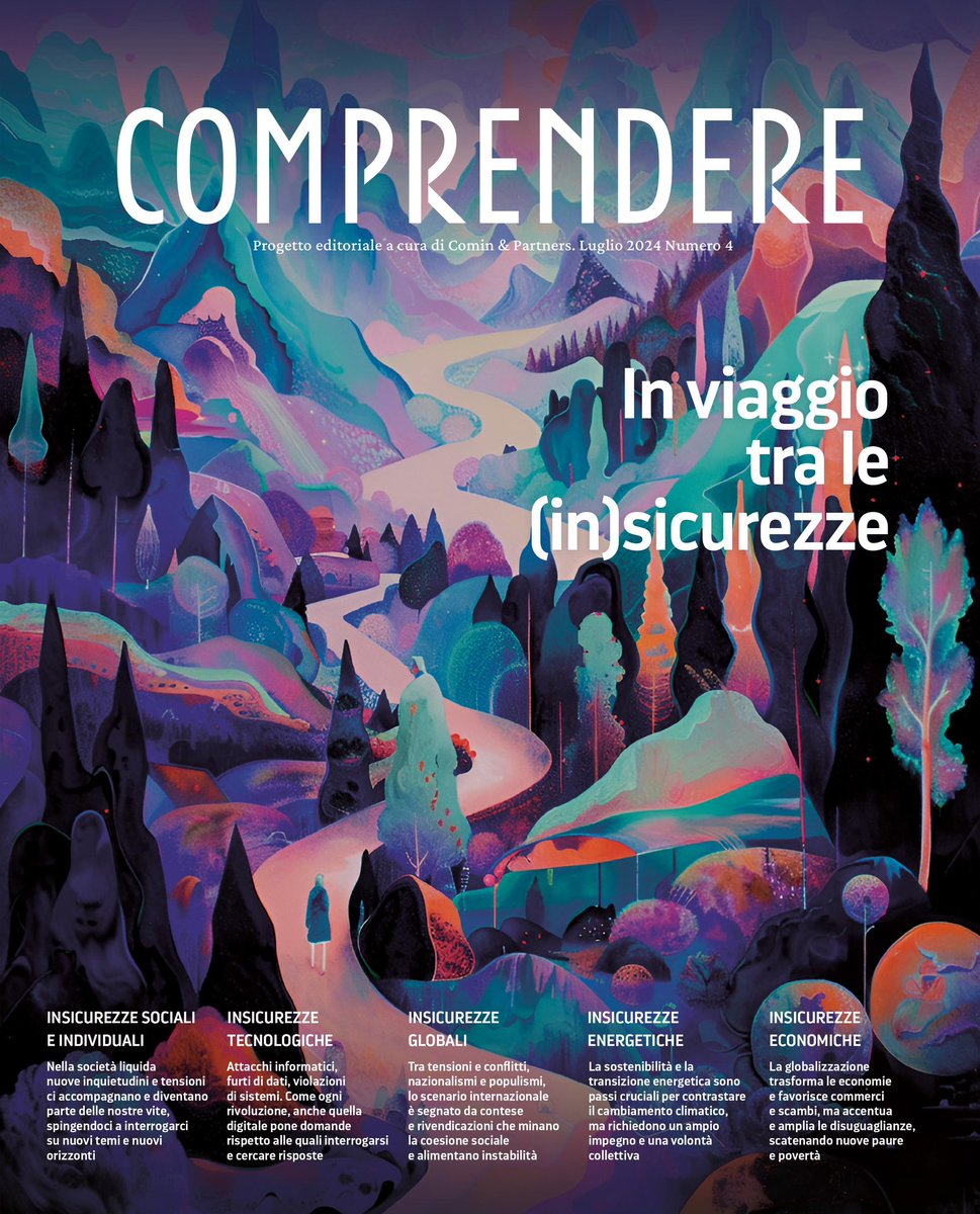 cominandpa's tweet photo. 𝐈𝐧 𝐯𝐢𝐚𝐠𝐠𝐢𝐨 𝐭𝐫𝐚 𝐥𝐞 (𝐢𝐧)𝐬𝐢𝐜𝐮𝐫𝐞𝐳𝐳𝐞. 
Esce il quarto numero di #Comprendere, la rivista quadrimestrale coordinata dal Prof. Giulio Sapelli e curata da Comin &amp; Partners.

📖  Leggi il numero completo: https://t.co/fOYPfpiMBN  

#ComprendereRivista https://t.co/sTmROgXslV