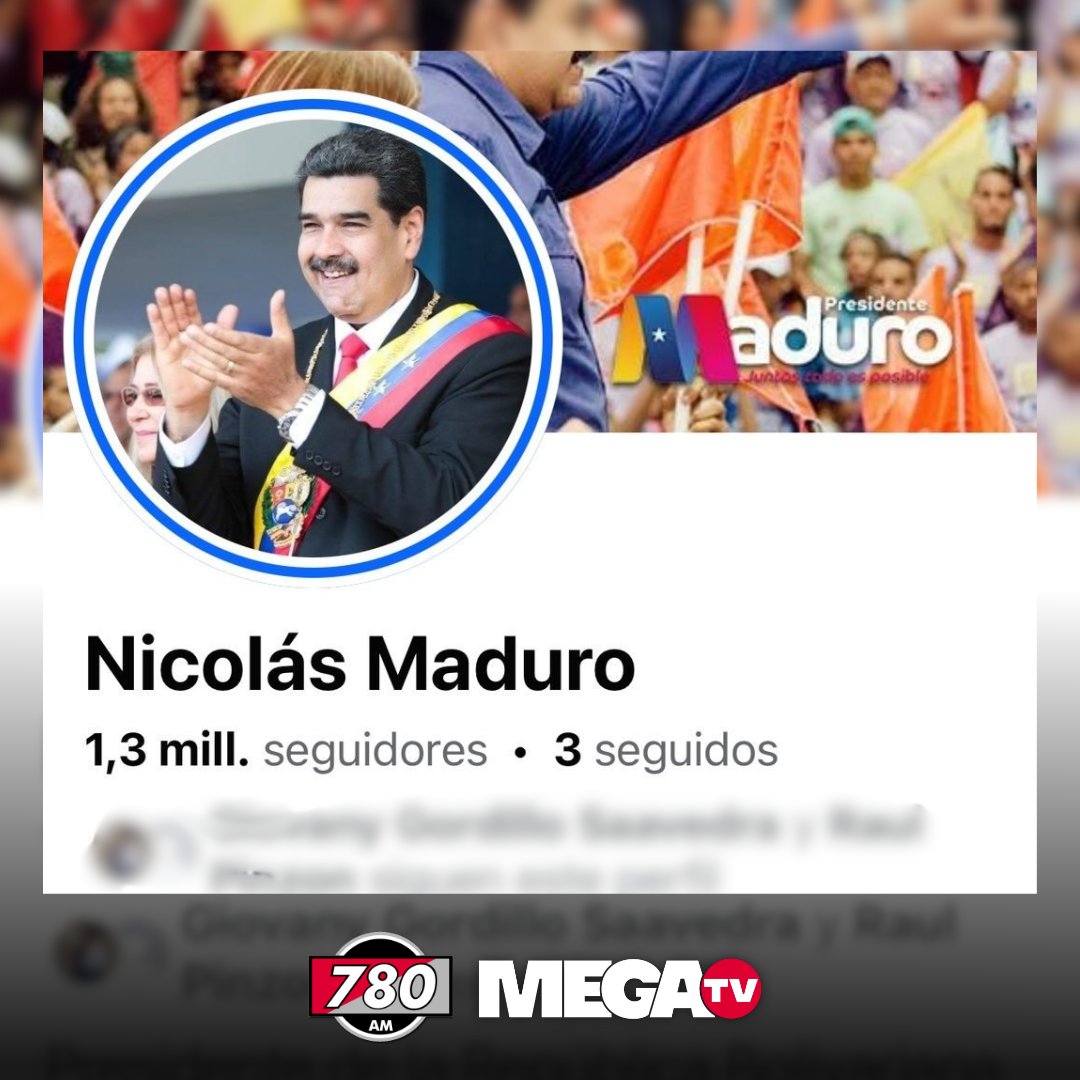 780AM's tweet photo. NICOLAS MADURO PIERDE VERIFICADO EN REDES SOCIALES |

➡️Tras las polémicas elecciones en Venezuela, el mandatario venezolano perdió el verificado en Facebook e Instagram

👀En "X" Maduro perdió la verificación de "cuenta de una organización gubernamental o multilateral" y solamente tiene el azul que es pago

#780AM @Megatv_py