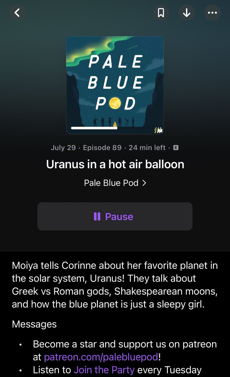 My favorite planet in the solar system is Uranus! DESPITE the jokes. She’s mysterious, she’s sleepy, she’s misunderstood. Really, we’re all Uranus

Listen to me wax on about Uranus in this week’s @PaleBluePod 

podcasts.apple.com/us/podcast/pal…