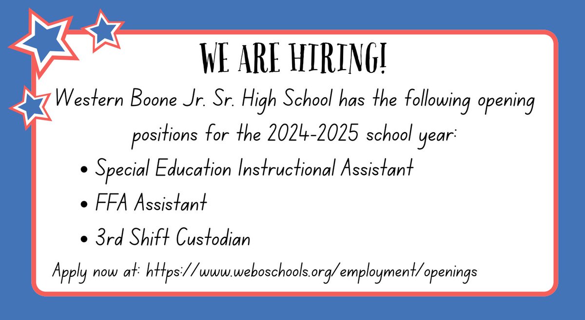 WeboJrSrHigh's tweet photo. We are hiring! https://t.co/iUVTaOHtnh