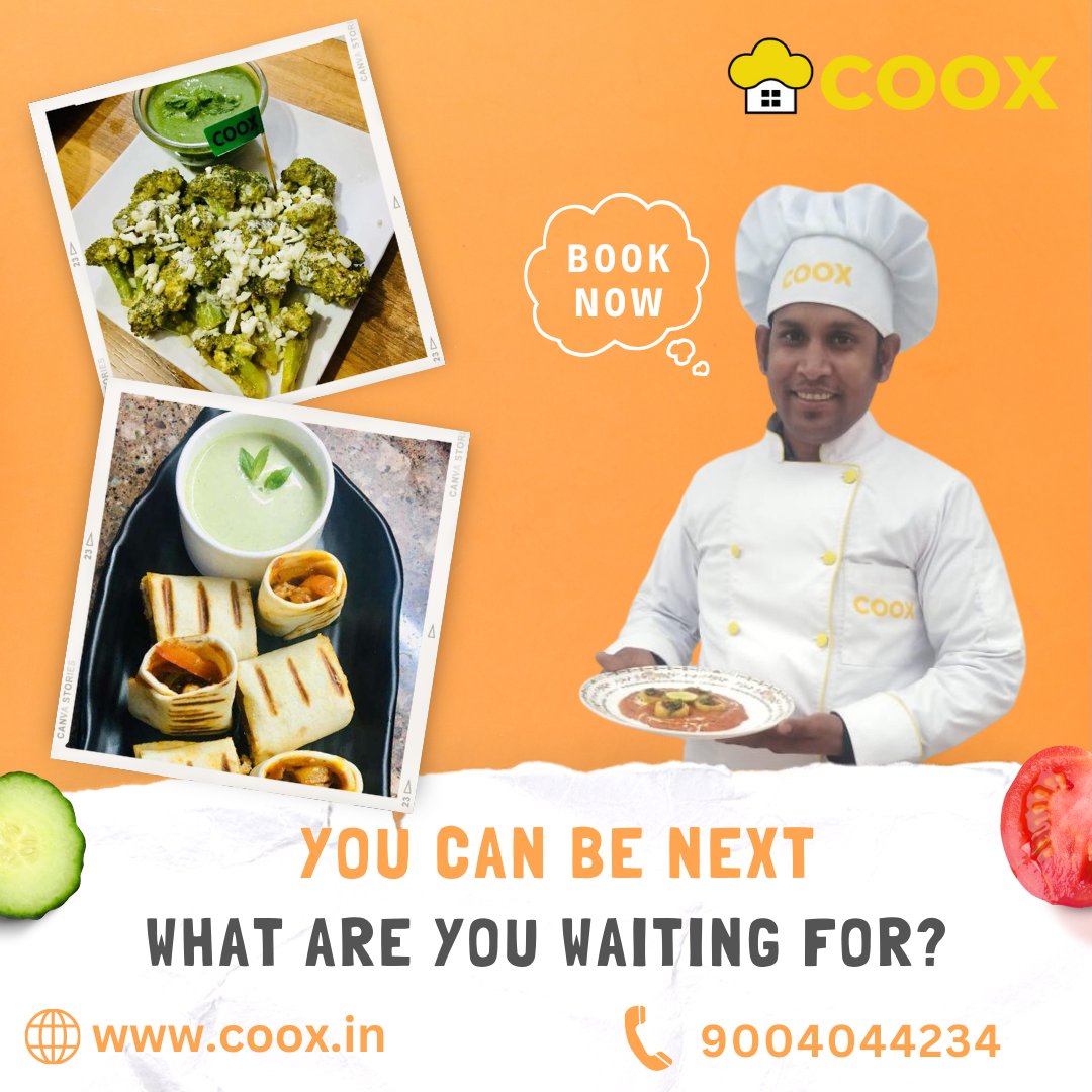 cooxonline's tweet image. Craving for some evening snacks ? Get it at your Home with personal touch.🍽️

Book Chef Services starting ₹499.

📞 9004044234
👉🏼coox.in/cook

#chefs #chefservices #food #trending #viral #delhifoodblogger #gurugram #coox #latesttrends #craving #houseparty #cheflife