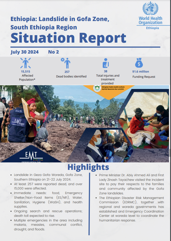 WHO Ethiopia (@whoethiopia) on Twitter photo Coordination & support are ongoing following the #landslide in Gofa Zone, South Ethiopia 🇪🇹.
<a href="/WHO/">World Health Organization (WHO)</a> is assisting government by deploying additional mental health experts, providing primary & specialized care, and assessing evacuation sites.
More 👉🏾bit.ly/4fhyh8O Coordination & support are ongoing following the #landslide in Gofa Zone, South Ethiopia 🇪🇹.
<a href="/WHO/">World Health Organization (WHO)</a> is assisting government by deploying additional mental health experts, providing primary & specialized care, and assessing evacuation sites.
More 👉🏾bit.ly/4fhyh8O