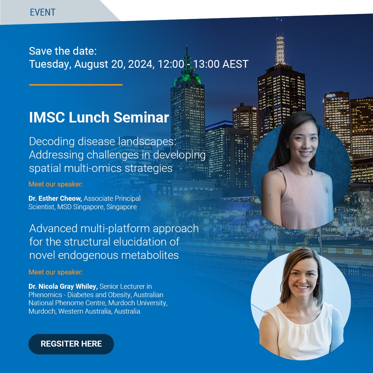 BrukerMassSpec's tweet photo. Join Bruker's lunch seminar at IMSC to hear about addressing challenges in developing spatial multi-omics strategies and an advanced multi-platform approach for the structural elucidation of novel endogenous metabolites.

https://t.co/yU9E6Ex5Wh

#maldiimaging #Metabolomics https://t.co/uwCLNeyeK4