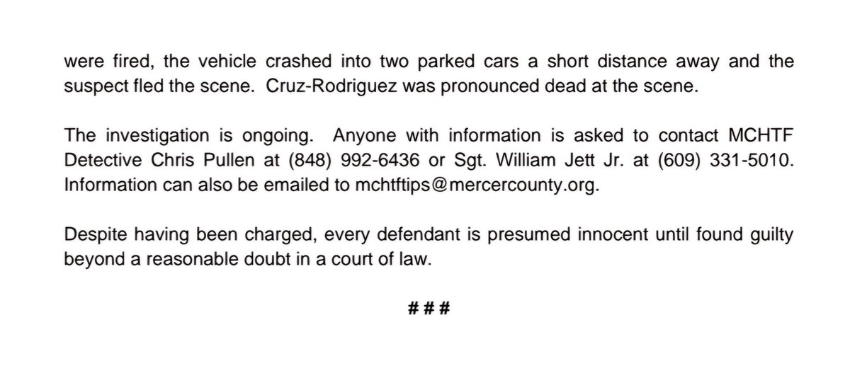 MercerCoPros's tweet image. Mercer County Homicide Task Force Investigation Leads to Arrest of 17-Year-Old for Fatal Shooting