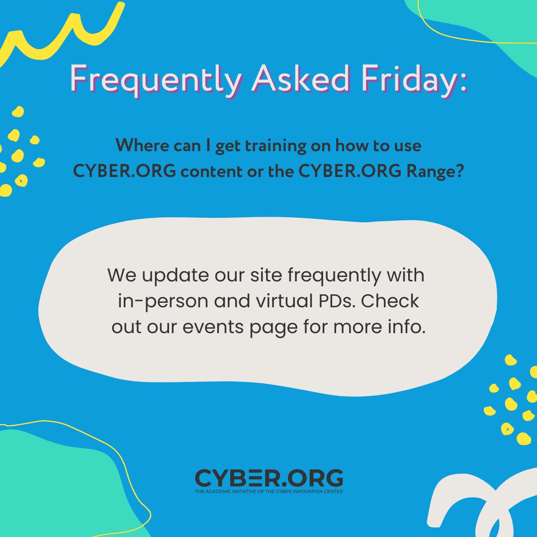 cyber_dot_org's tweet photo. It's Frequently Asked Friday! You asked. We answer. #iamcyber #FAQ #frequentlyaskedfriday
https://t.co/riomssGpsZ https://t.co/lWA4SjJB8m