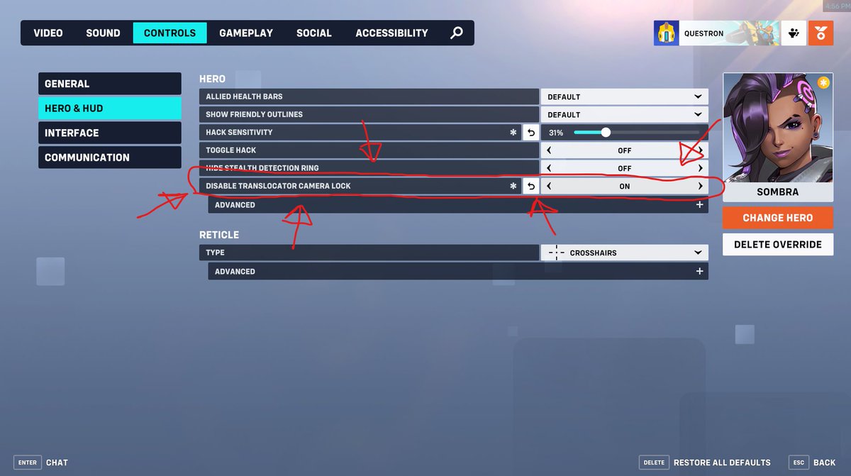 PUBLIC SERVICE PSA:

I DO NOT CARE IF YOU ARE BRONZE OR GRANDMASTER,  PLEASE TURN THIS OPTION ON IF YOU PLAY SOMBRA. ITS A FREE BUFF LOCKED IN THE OPTIONS MENU.