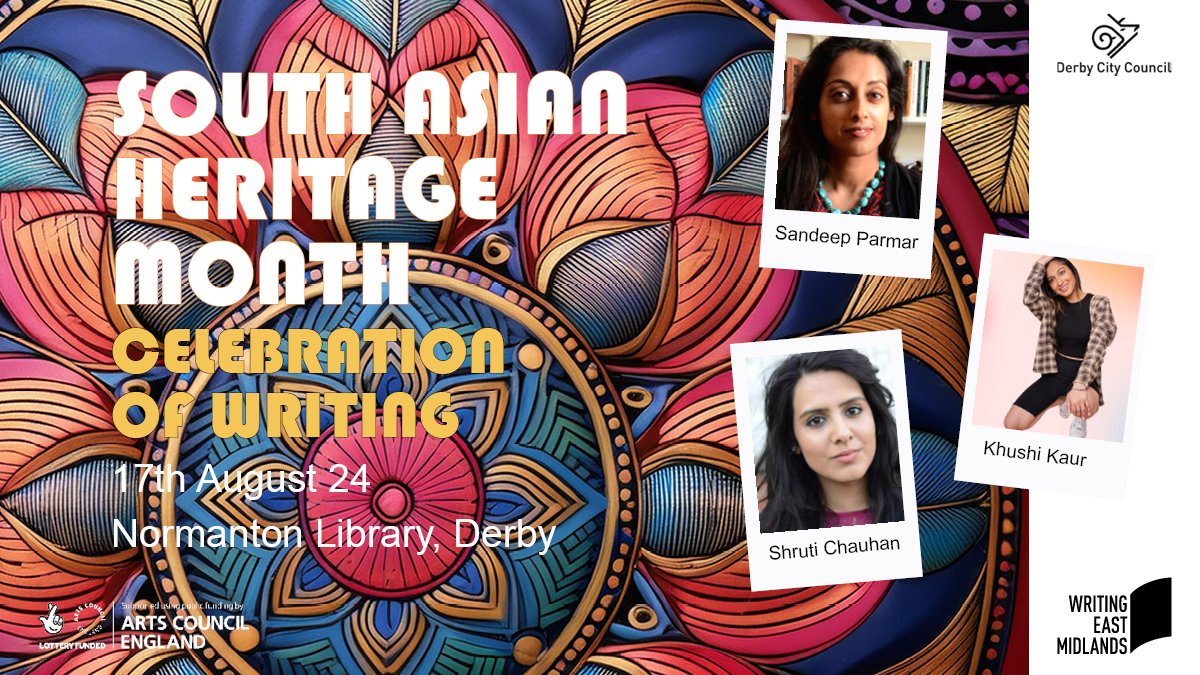 Writing East Midlands (@writingem) on Twitter photo Open mic slots available!
Celebrate #SouthAsianHeritageMonth with an evening of poetry and musical performance. From award-winning writer Sandeep Parmar, Punjabi vocalist Khushi Kaur and poet <a href="/shrutinotes/">Shruti Chauhan</a>.
Plus, your own chance to perform!
Sign up here⏩bit.ly/SAHMWEM Open mic slots available!
Celebrate #SouthAsianHeritageMonth with an evening of poetry and musical performance. From award-winning writer Sandeep Parmar, Punjabi vocalist Khushi Kaur and poet <a href="/shrutinotes/">Shruti Chauhan</a>.
Plus, your own chance to perform!
Sign up here⏩bit.ly/SAHMWEM