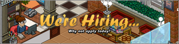 We're looking for some volunteers to help with the day to day running of Habbohub.net 🎉

• Radio DJ 
• Events Staff   
• News Staff 
• Rare Values
• Graphics Staff

Think you can help us out? Apply at: habbohub.net/jobs

#HabboOrigins #HabboHotelOrigins