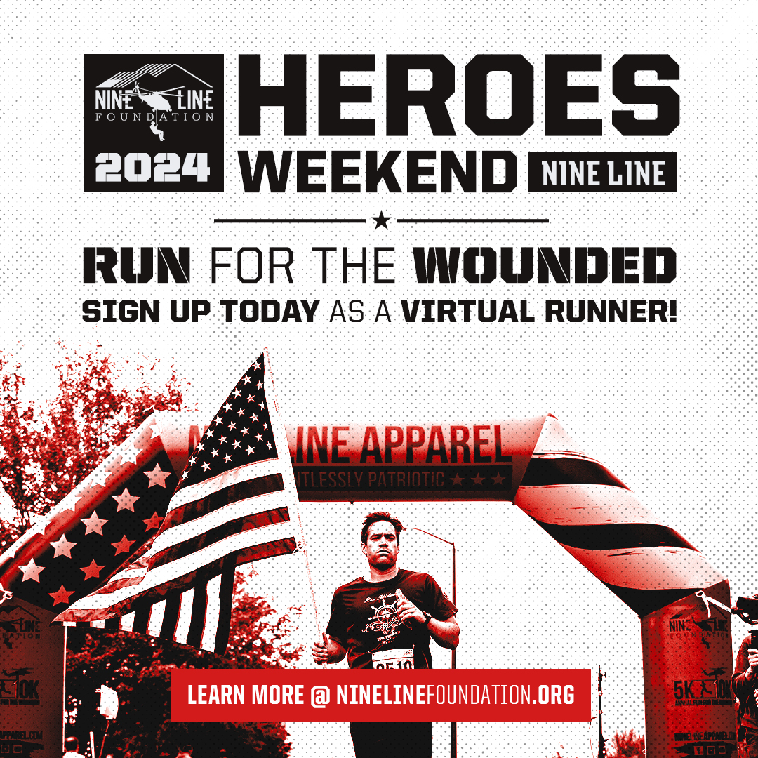 NineLineApparel's tweet photo. Interested in competing in the Annual Run for the Wounded, but can't make it to Savannah for race day? No problem! Register to participate virtually now by purchase of the race shirt- https://t.co/61ecWCdB3d

#NLA #NineLineFoundation #foundation #runforthewounded #heroesweekend https://t.co/s3IdWtCo05