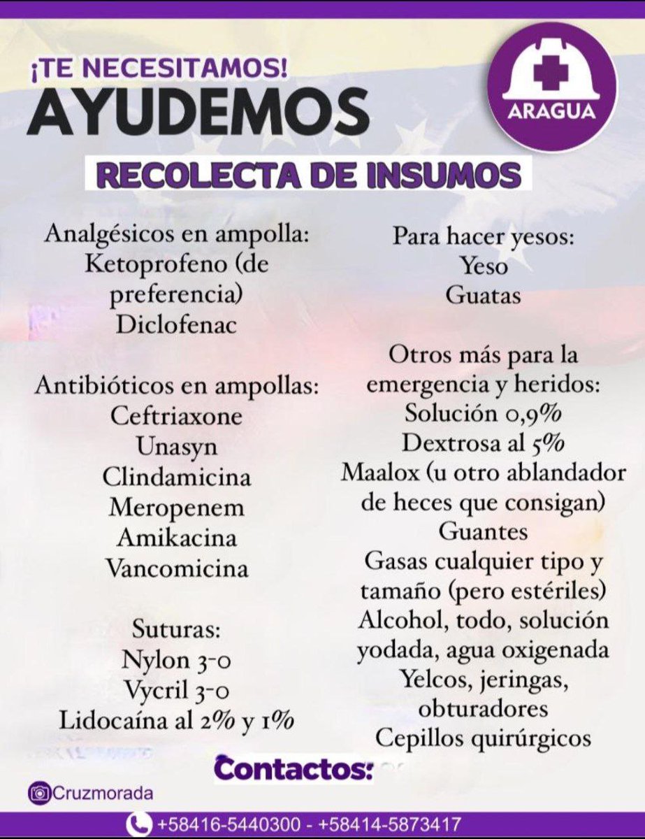 #ServicioPublico 
#insumosMedicos
#medicinas
#puntosDeRecoleccion
#Maracay 

30 de julio 2024
11:11am hora de Venezuela 

Por favor difundir